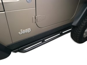 Jeep Wrangler Side Steps - Body Armor 4x4 - Rockcrawler - Black - `97-`06
